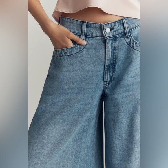 NWT Size 32 - ANTHROPOLOGIE Pilcro Mid-Rise Super-Wide-Leg Jeans (NWT US$ 158) - Picture 3 of 16